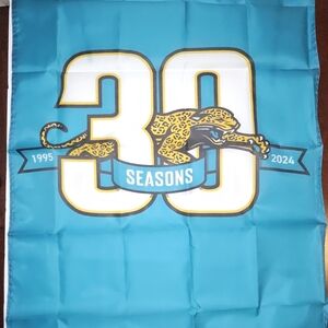 2 Brand New Jacksonville Jaguars 30 Seasons Memorabilia Flags